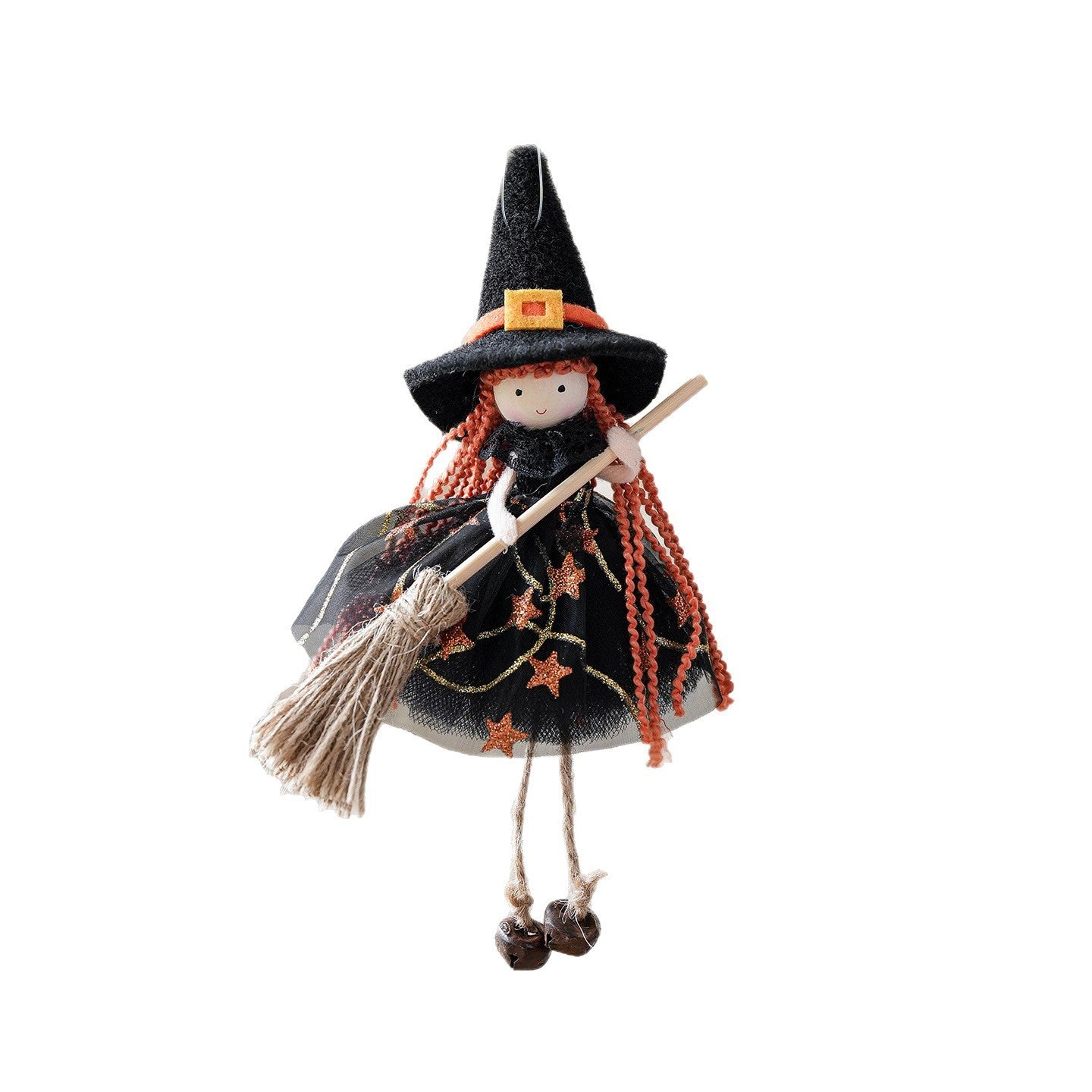 Pendentif ange en forme de balai en maille pour Halloween