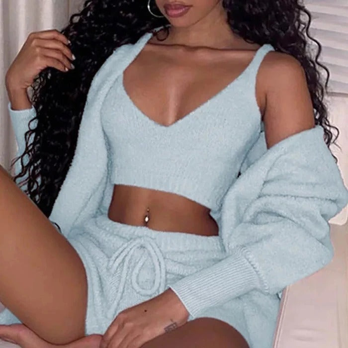 Ensemble pyjama 3 pièces pour femme
