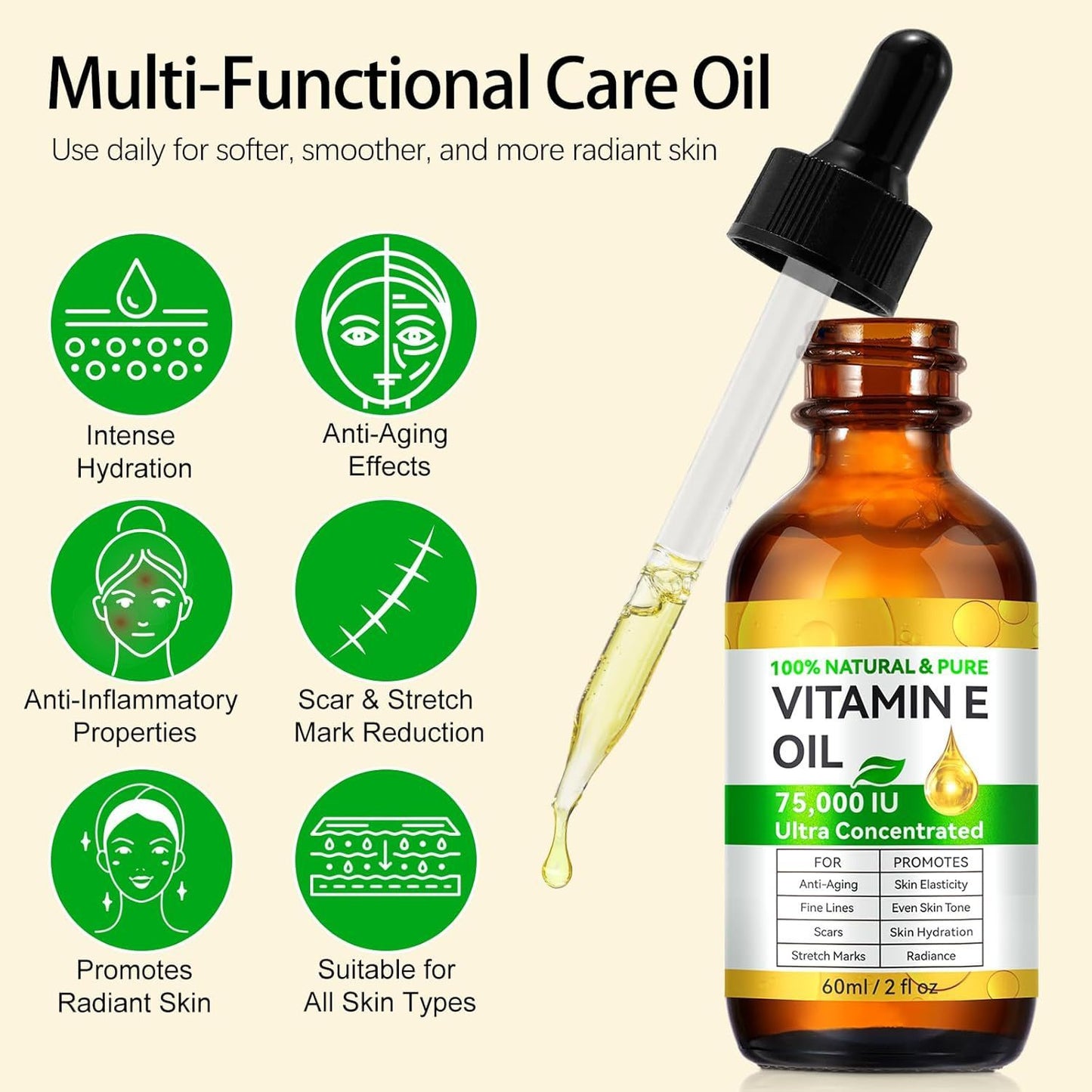 Cosmétiques ménagers Soins de la peau Huile de vitamine E