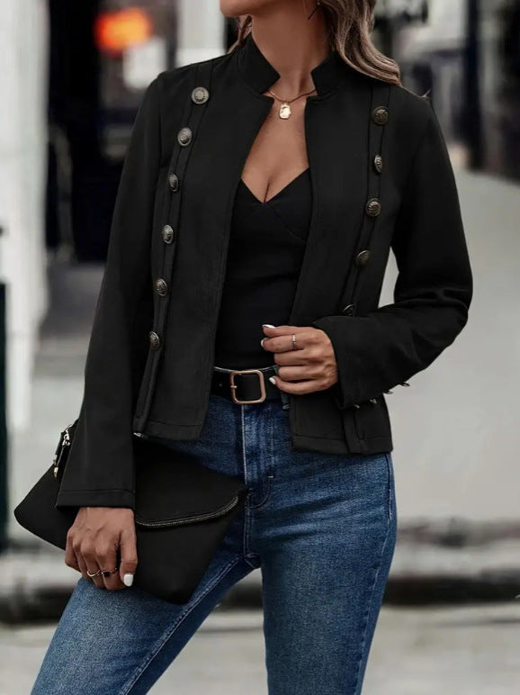 Veste courte unie à double boutonnage
