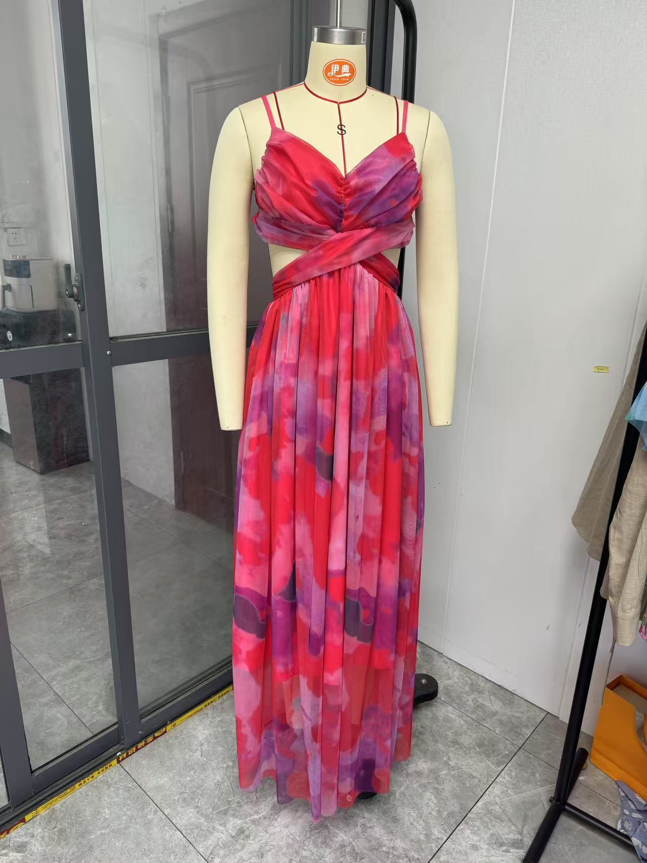 Robe de soirée imprimée en maille