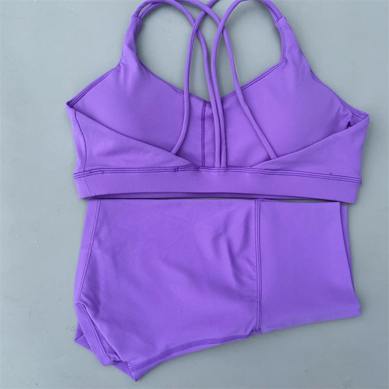 Ensemble de sous-vêtements de cyclisme et de yoga moulant pour femmes