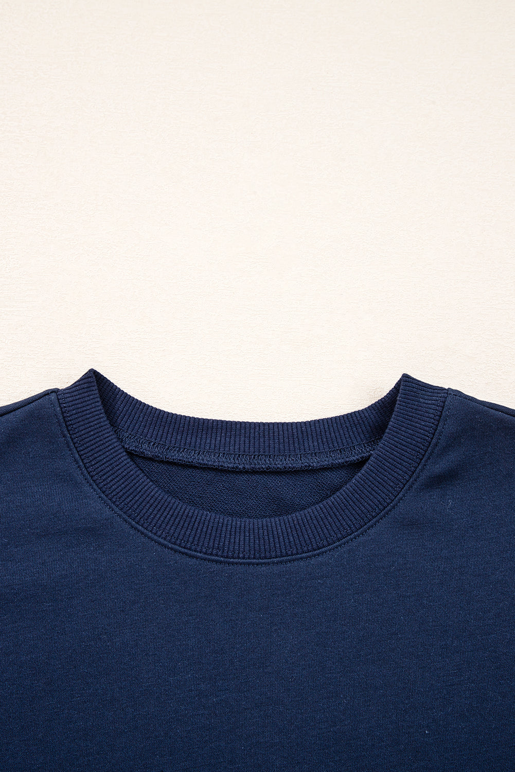 Sweat à épaule de détail à rayures à rayures Varsity Blue Navy