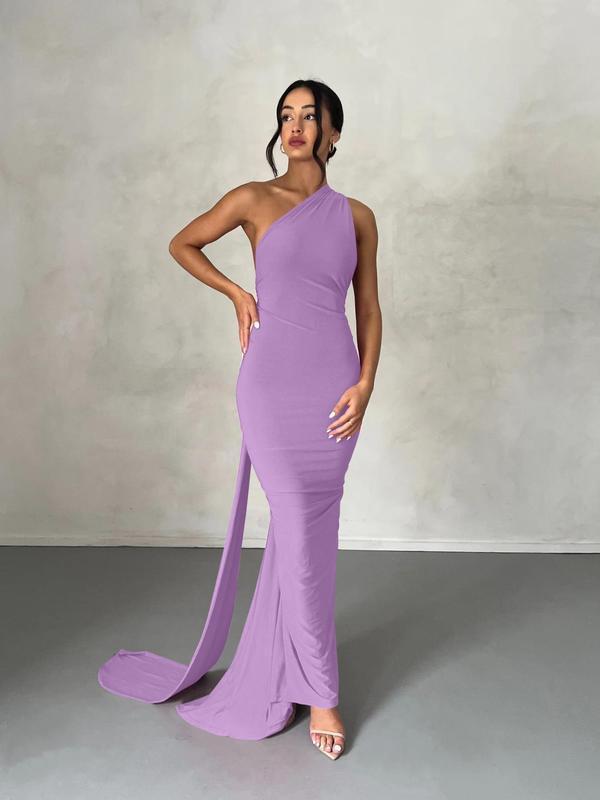 Robe moulante unie à col élingue pour femme