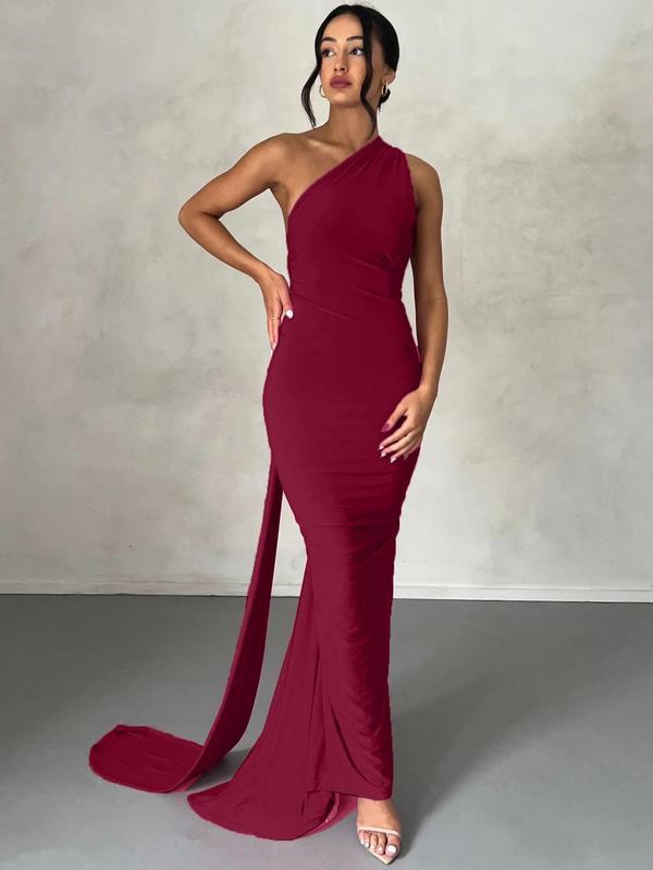 Robe moulante unie à col élingue pour femme