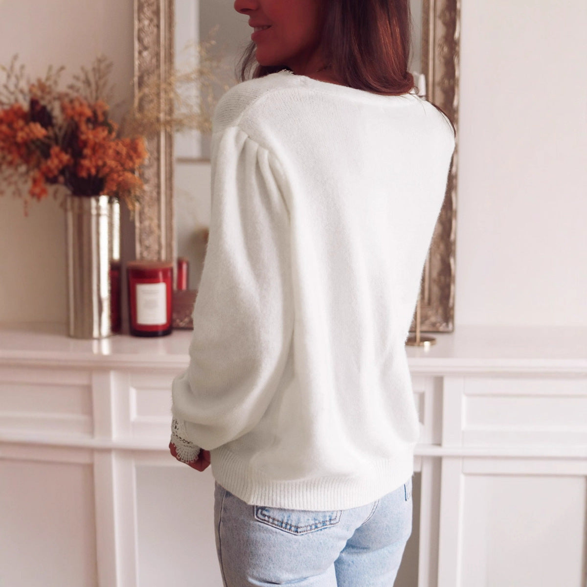 Cardigan tricoté en dentelle