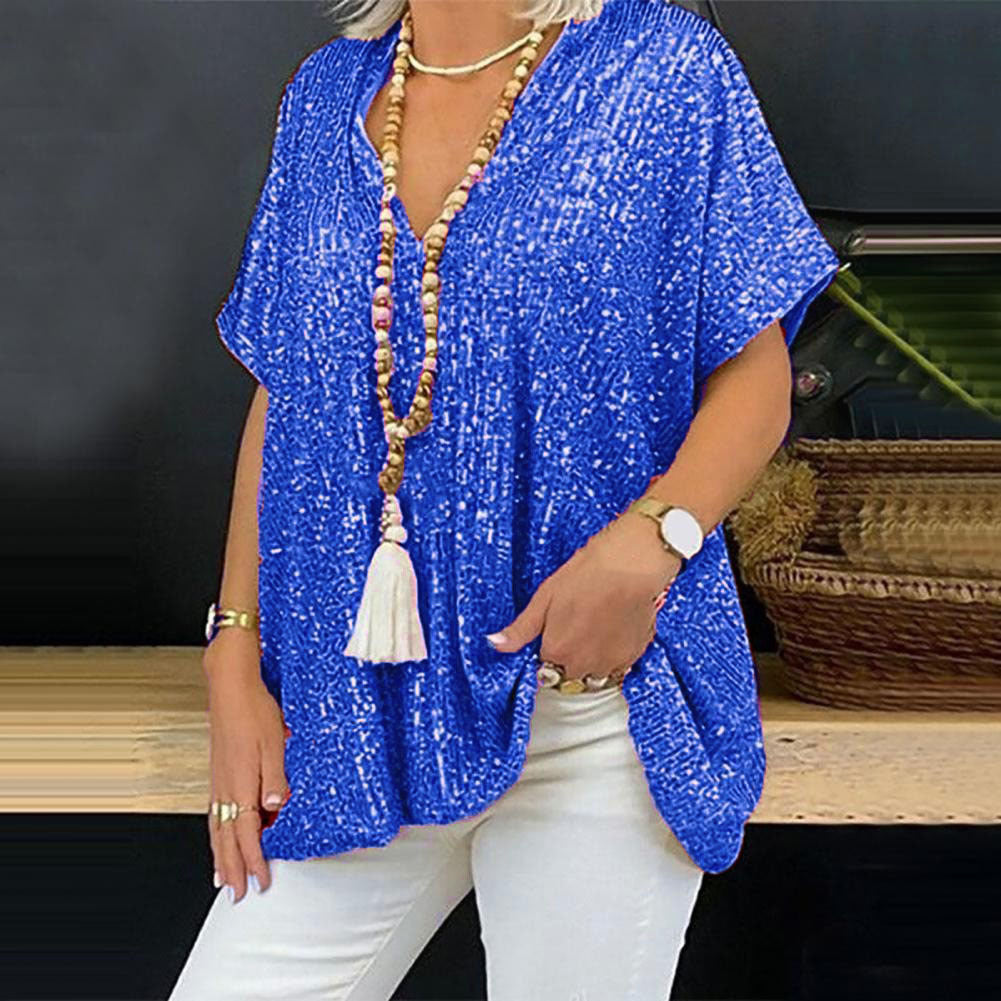 Pull ample à paillettes femme