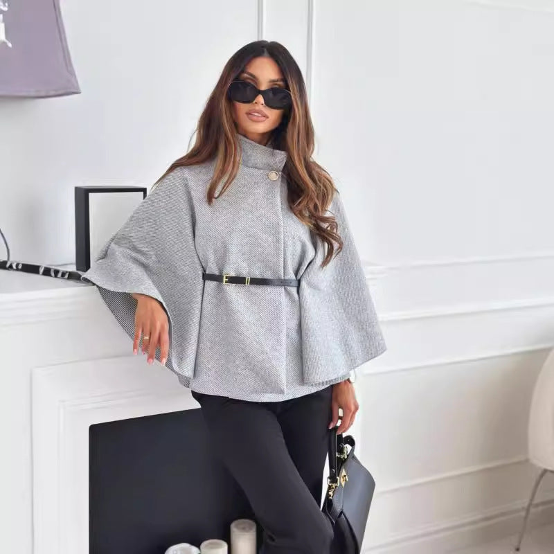 Haut chauve-souris avec ceinture, veste tendance pour femme