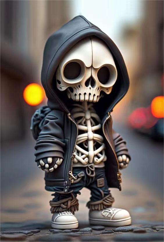 Figurines squelettes cool d'Halloween, poupée squelette d'Halloween, ornement en résine, décoration d'intérieur