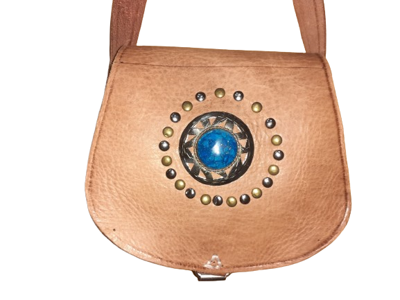 Bolso redondo con una piedra-5