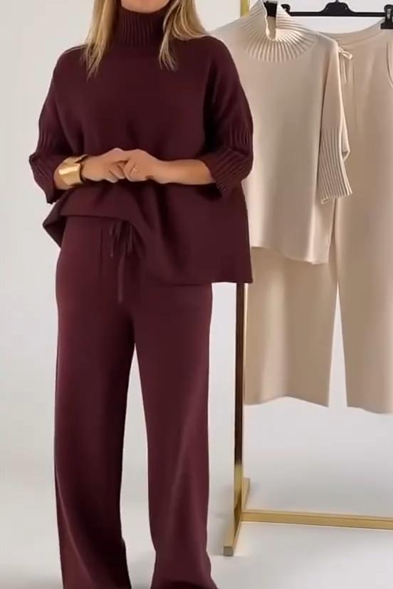 Ensemble en maille élégant et décontracté femme