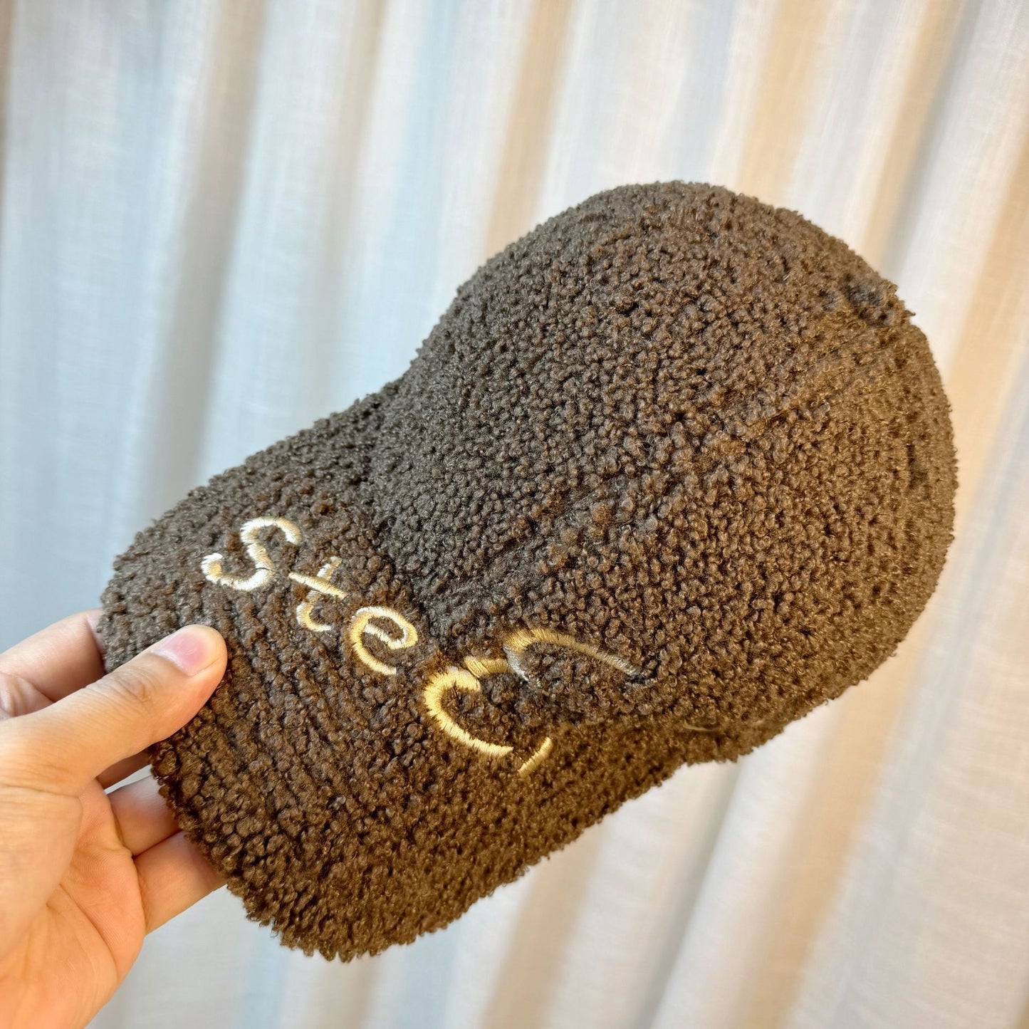 Casquette à visière en fourrure d'agneau chaude