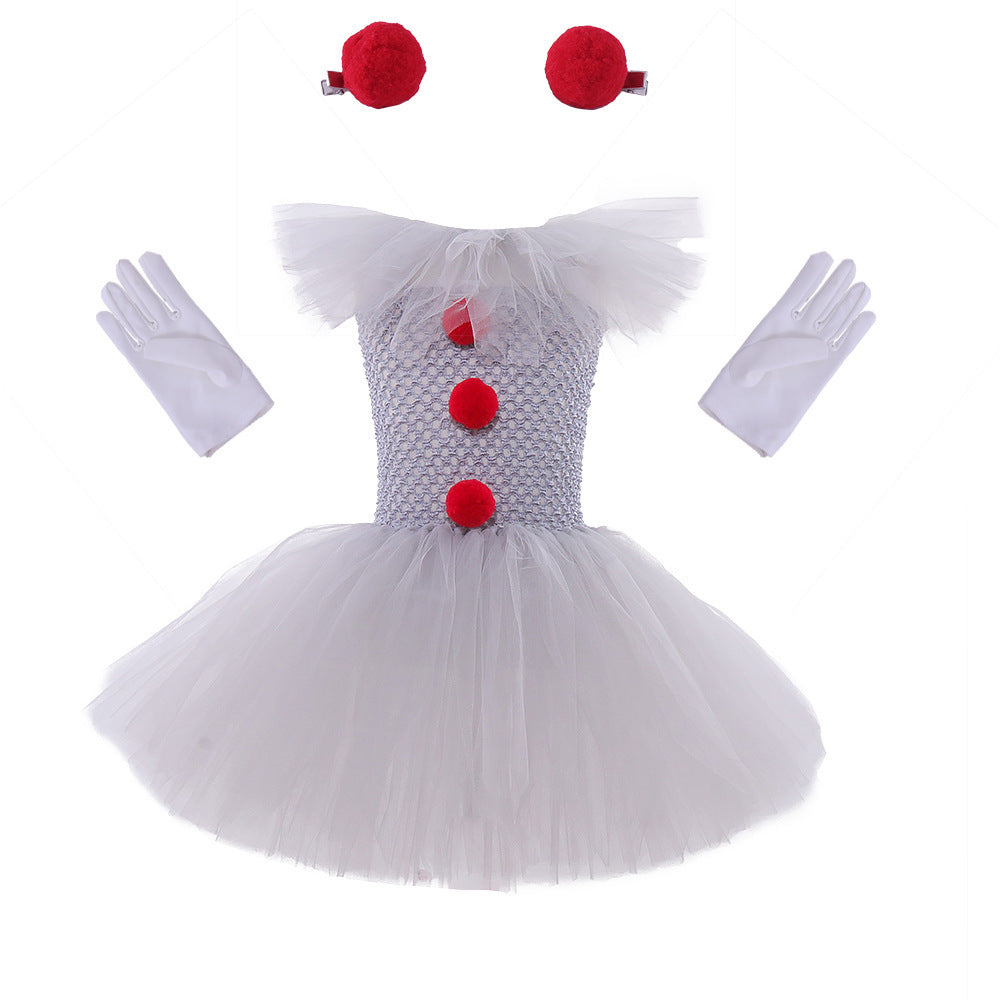 Ensemble robe de princesse en maille pour costume d'Halloween pour enfants