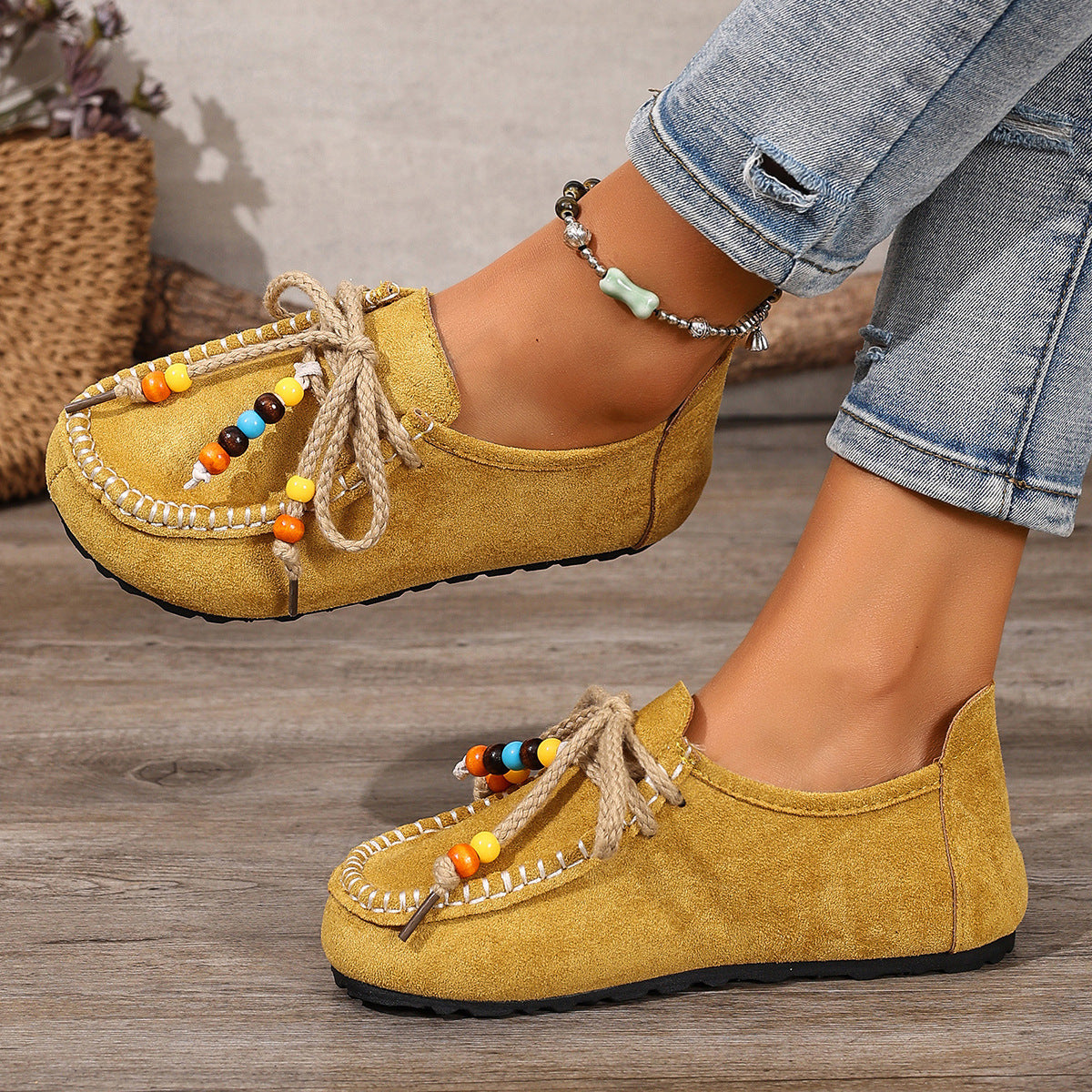 Mocassins décontractés en daim style Birkenstock vintage