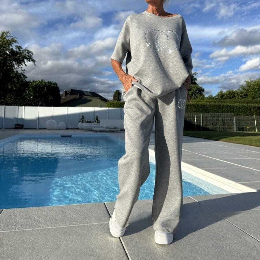 Ensemble 2 pièces décontracté pour femme, haut et pantalon