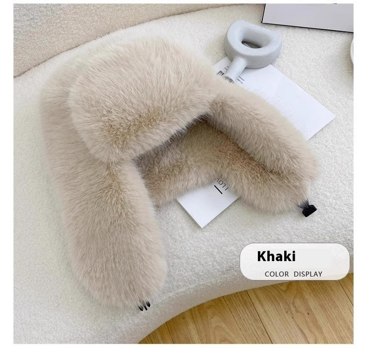 Casquette coupe-vent épaisse et chaude en fourrure Ushanka