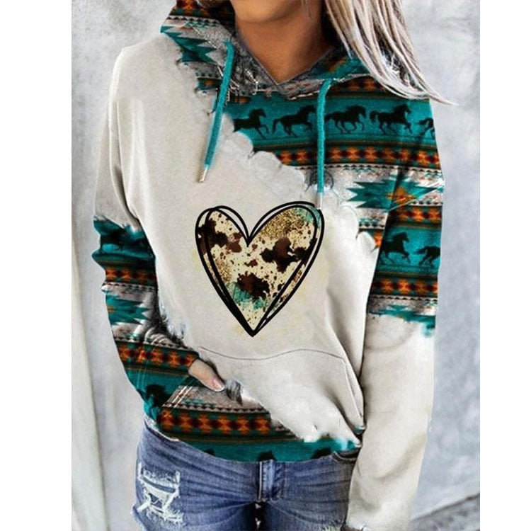 Pull imprimé style ethnique pour femme