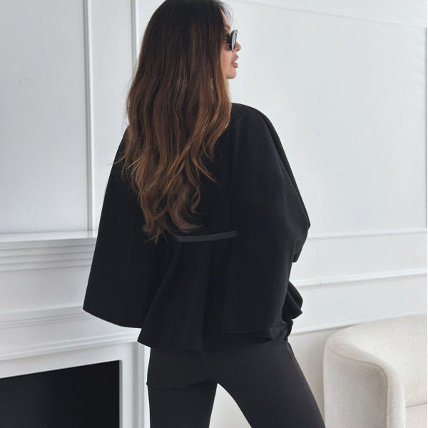 Haut chauve-souris avec ceinture, veste tendance pour femme