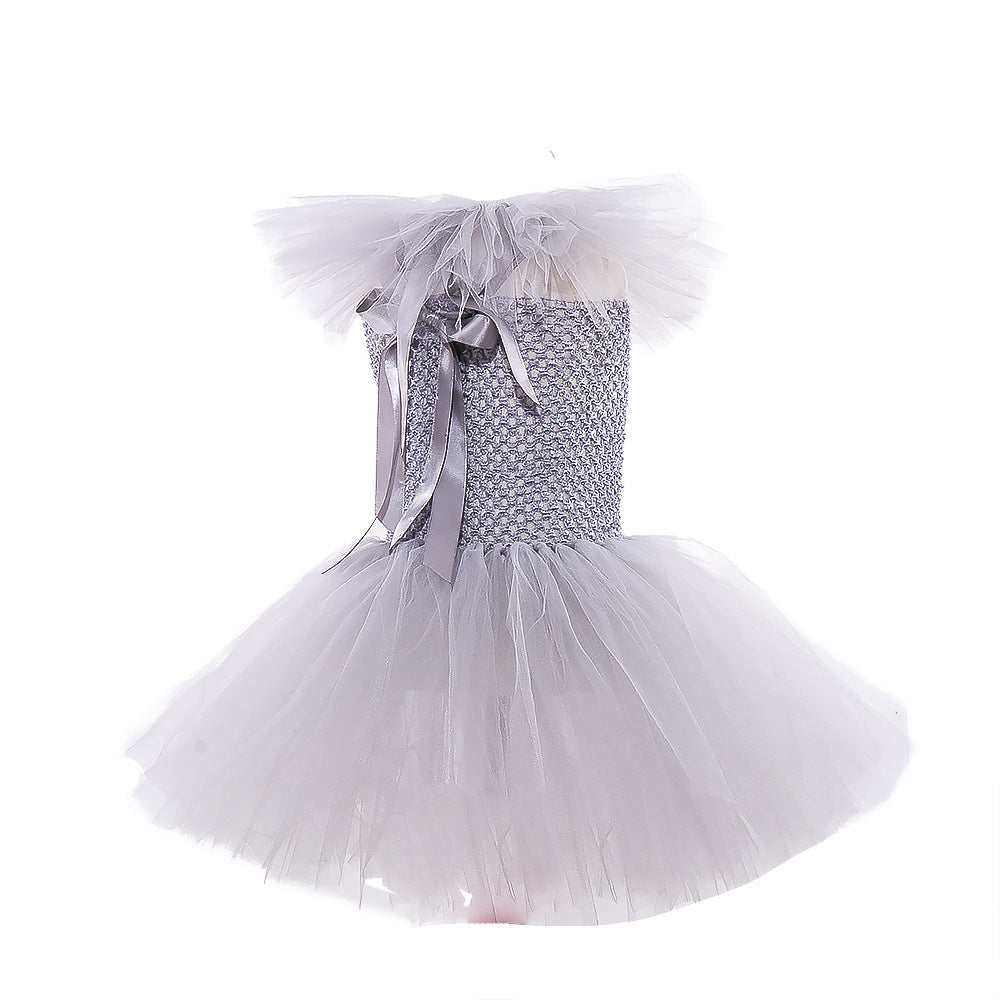 Ensemble robe de princesse en maille pour costume d'Halloween pour enfants