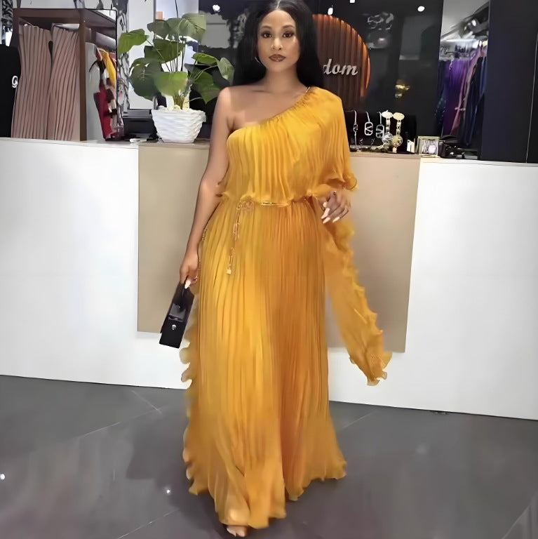 Robe de soirée élégante à une épaule et à la mode