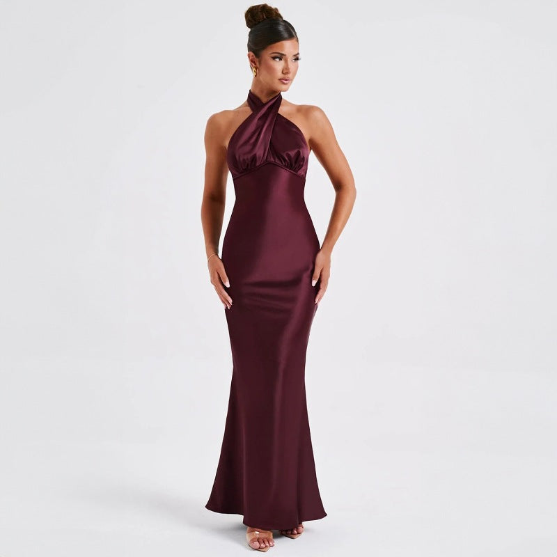Robe élégante sans manches dos nu à la mode estivale