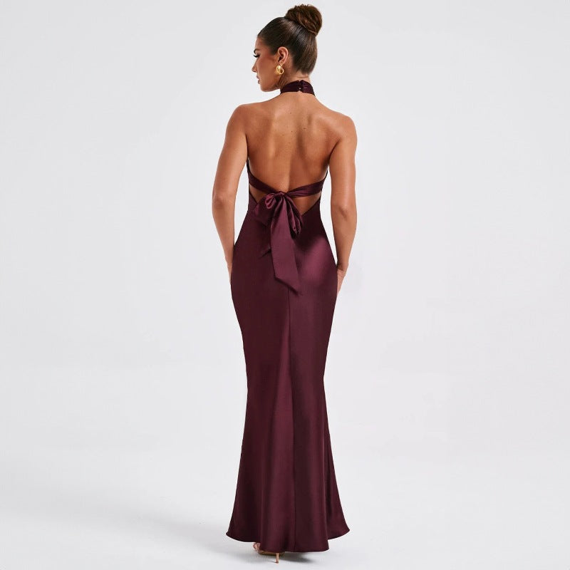 Robe élégante sans manches dos nu à la mode estivale