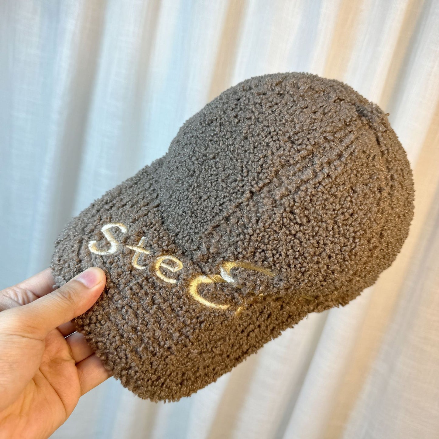 Casquette à visière en fourrure d'agneau chaude