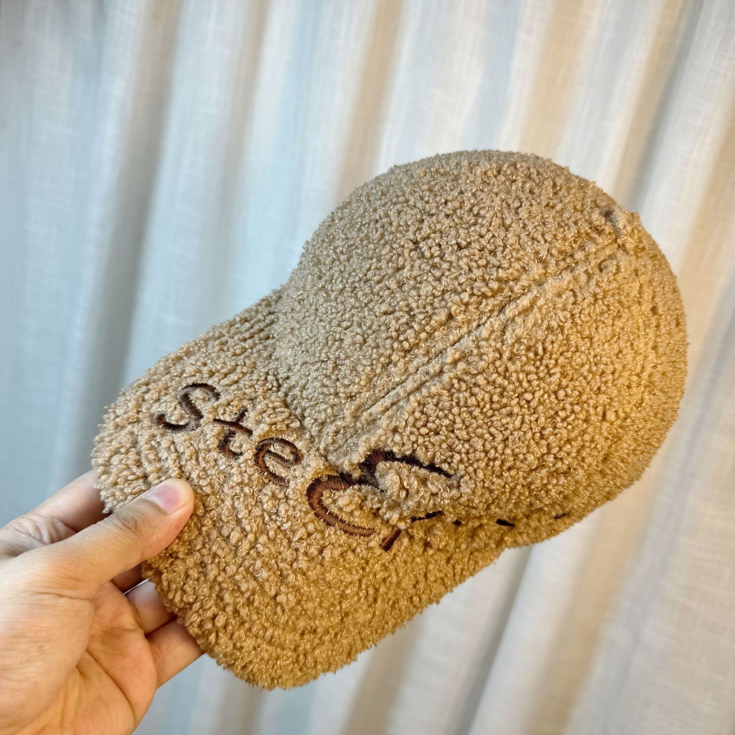 Casquette à visière en fourrure d'agneau chaude