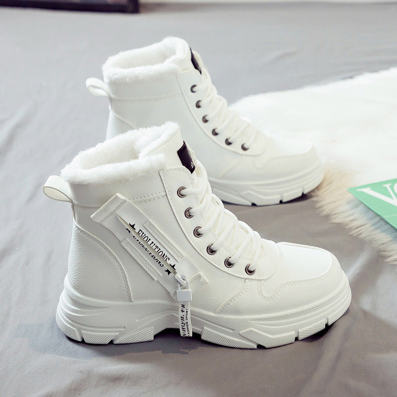 Bottes de neige chaudes doublées en polaire grande taille pour femmes