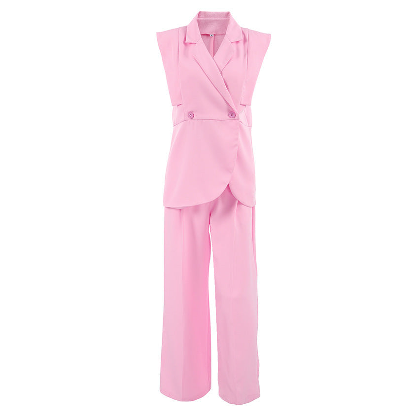 Ensemble BLAZER sans manches, deux pièces, pour femme