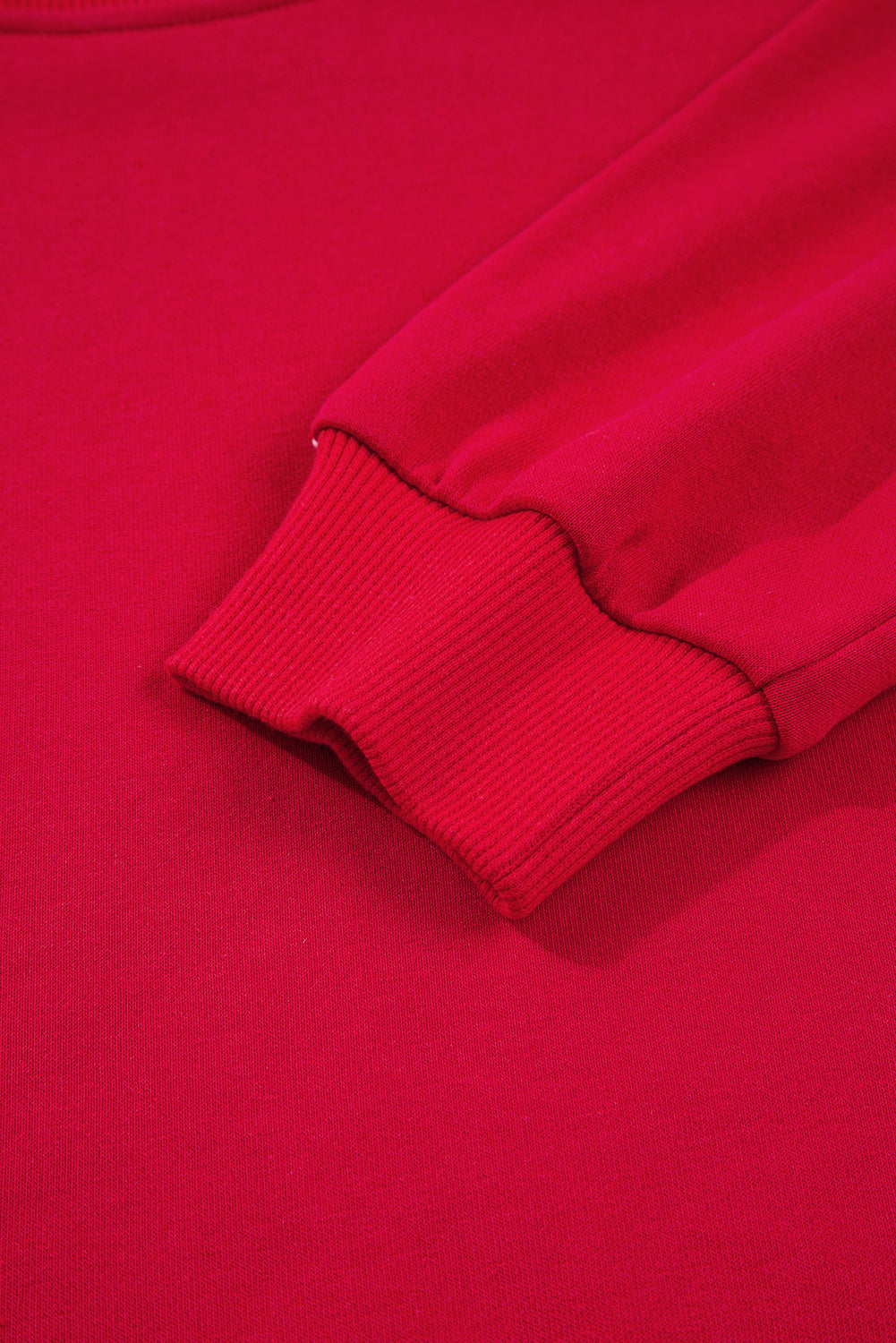 Fiery Red Varsity Striped Detail Crewneck Pullover Elastic Sweatpants 2PCS tenue