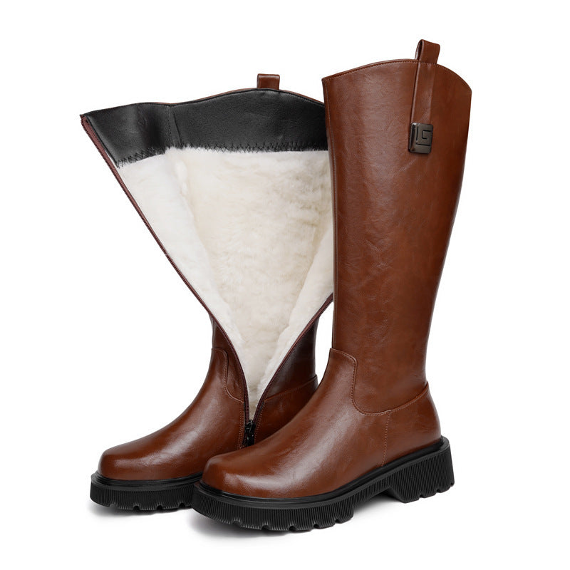 Bottes mi-talon Noir et Marron