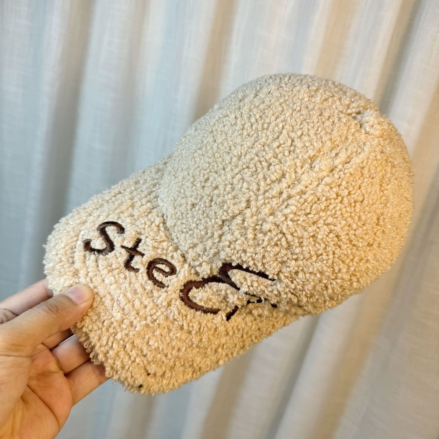 Casquette à visière en fourrure d'agneau chaude