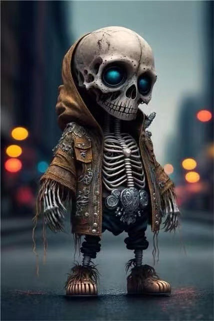 Figurines squelettes cool d'Halloween, poupée squelette d'Halloween, ornement en résine, décoration d'intérieur