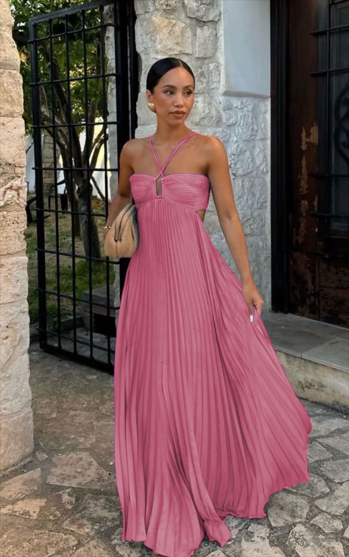 Robe plissé, pour soirée, club