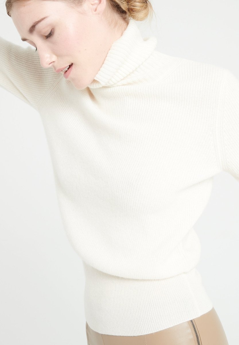 Pull col roulé cachemire écru femme - LILLY 21-2