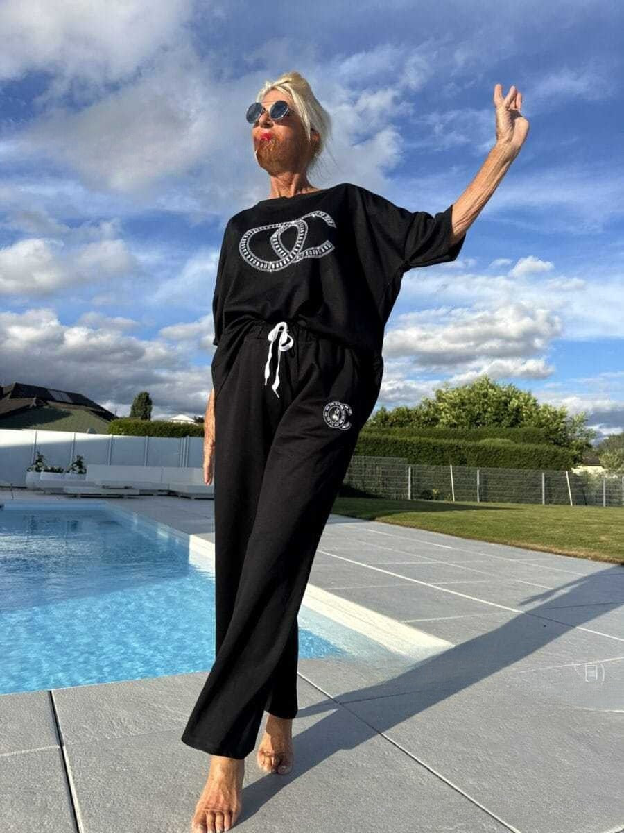 Ensemble 2 pièces décontracté pour femme, haut et pantalon