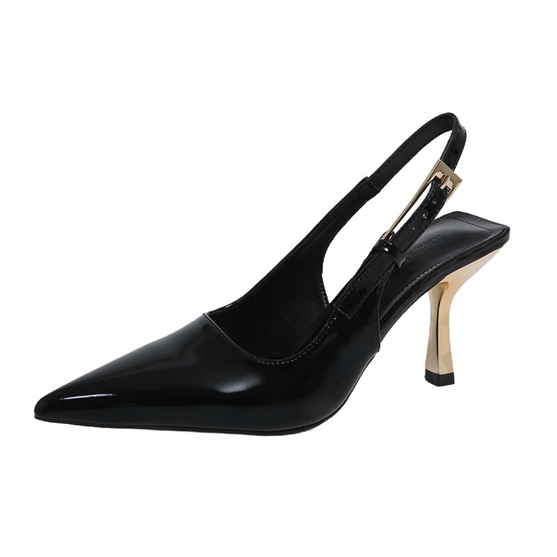 Sandales à talons aiguilles, bout pointu, talon ouvert et bout fermé, style féerique