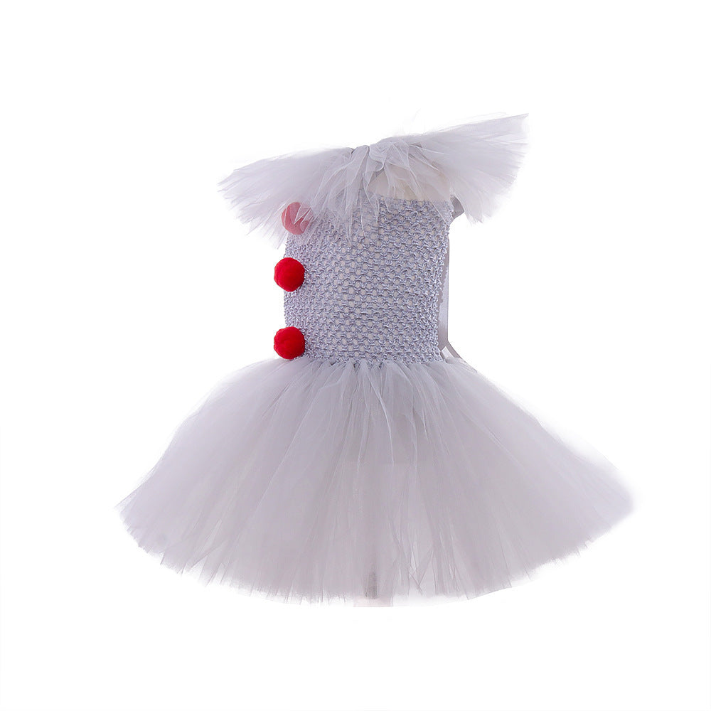 Ensemble robe de princesse en maille pour costume d'Halloween pour enfants