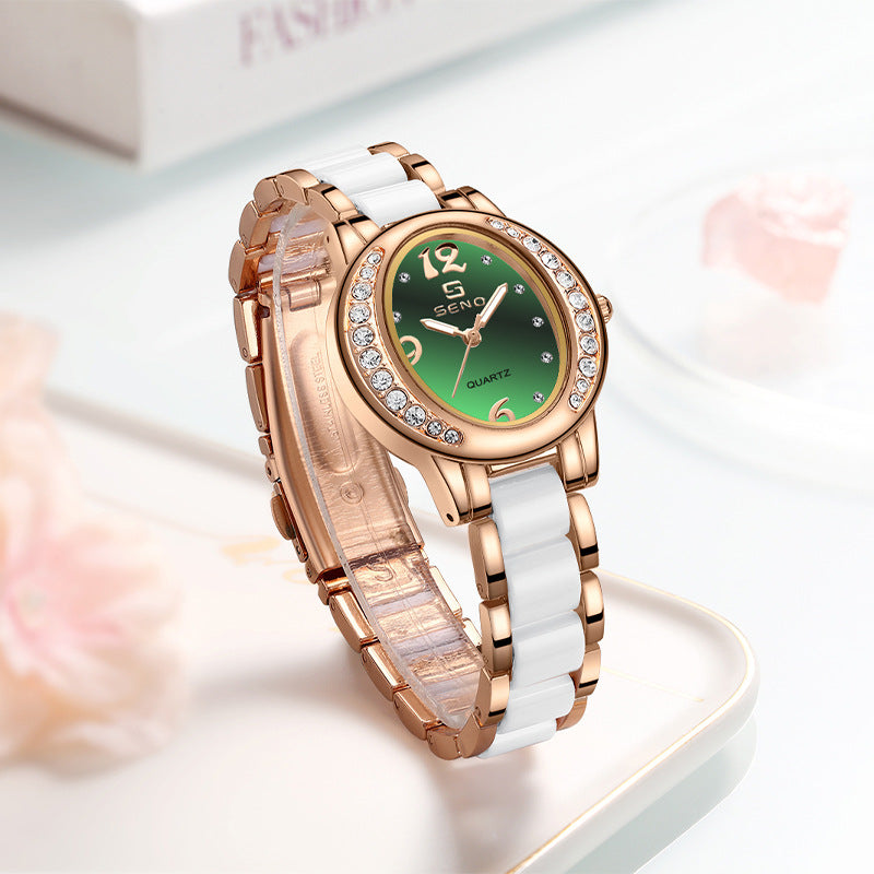Montre pour femme élégante, ovale