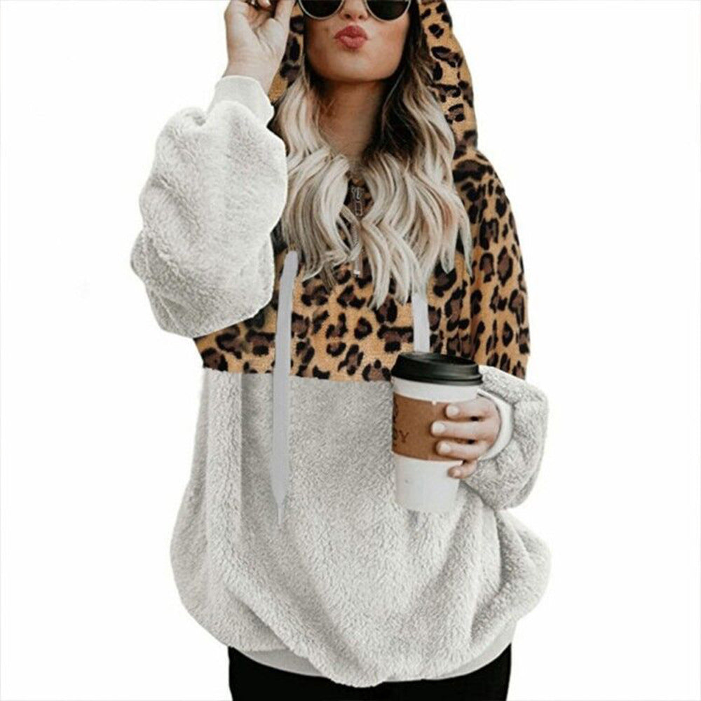 Pull à capuche  léopard, femmes