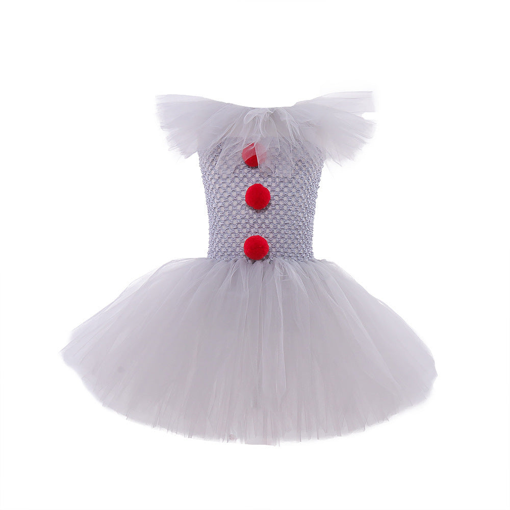 Ensemble robe de princesse en maille pour costume d'Halloween pour enfants