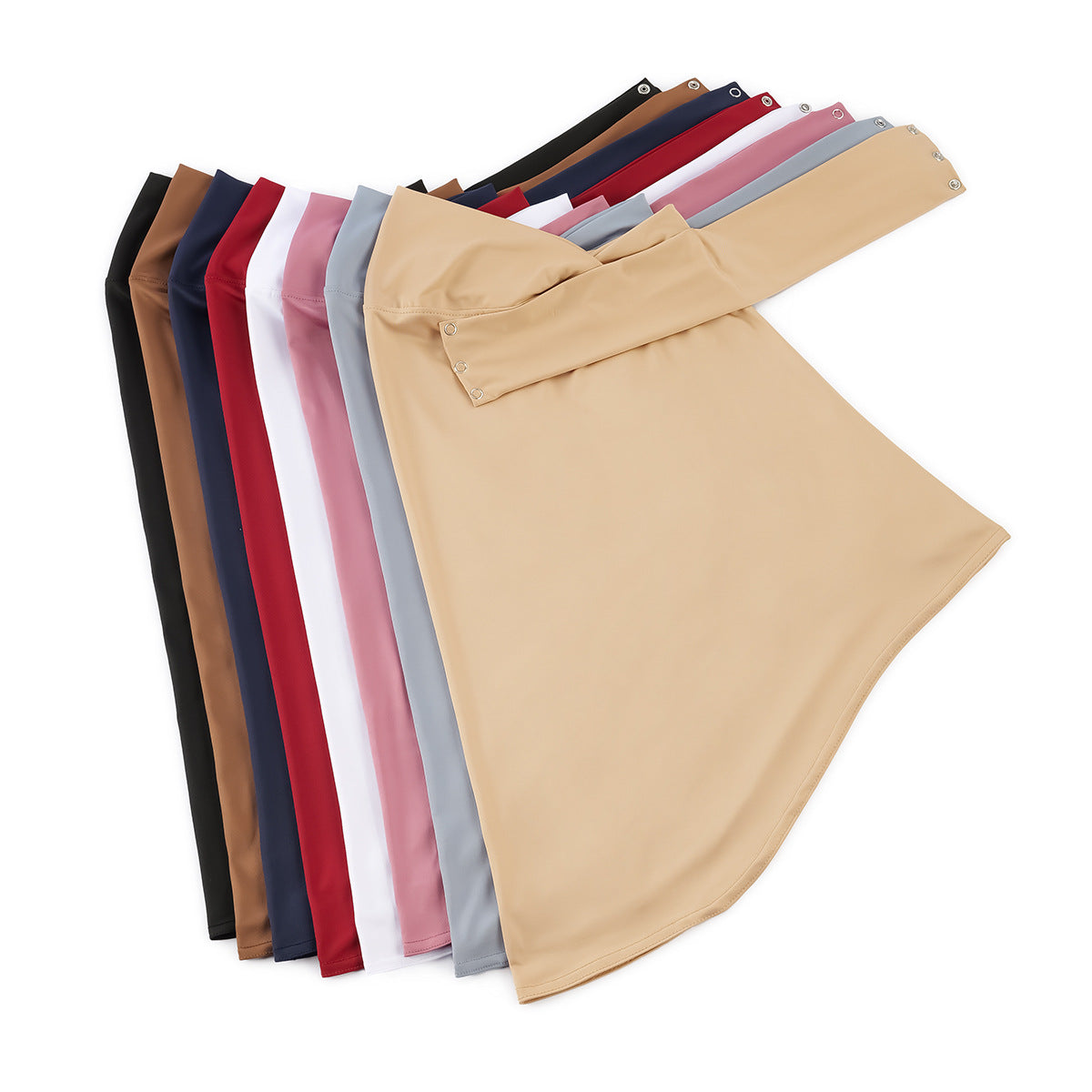 Nouveau foulard pour femme avec fermeture à bouton sous le menton