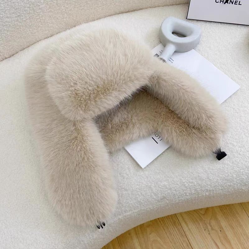 Casquette coupe-vent épaisse et chaude en fourrure Ushanka