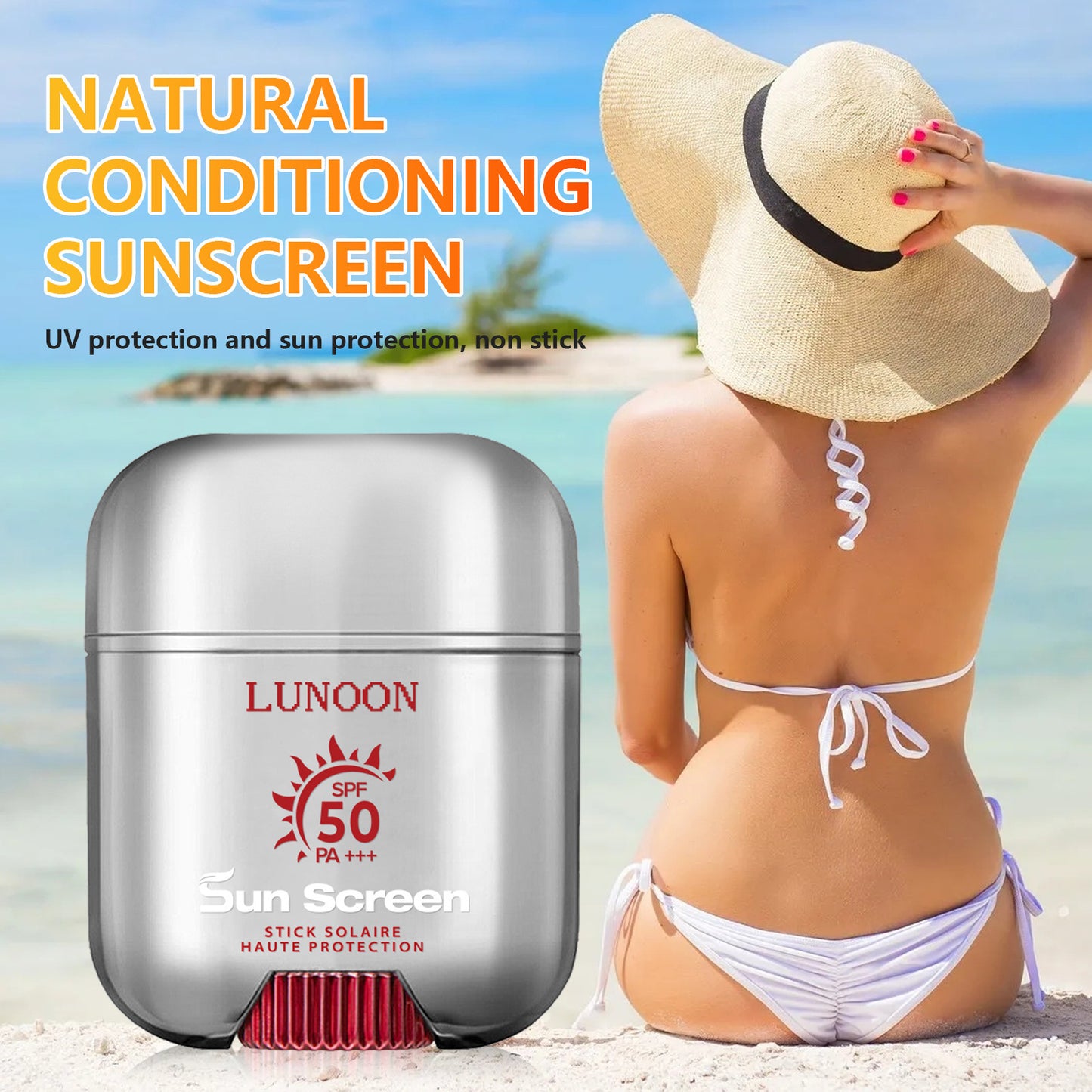 Crème solaire solide réparatrice pour le corps entier SPF50, lotion anti-lumière