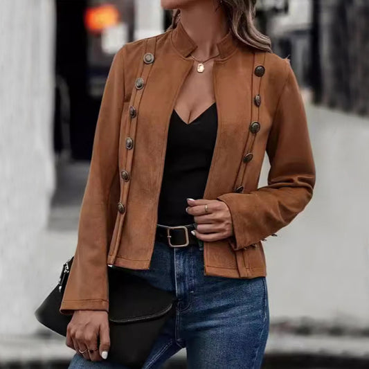 Veste courte unie à double boutonnage