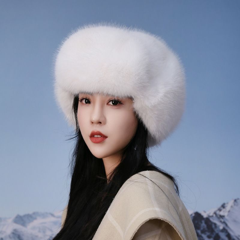 Casquette coupe-vent épaisse et chaude en fourrure Ushanka