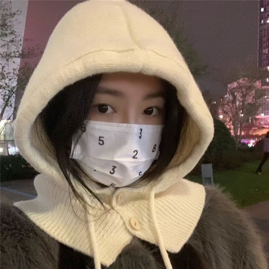 Bonnet chaud tendance, écharpe, protection auditive intégrée, bonnet en laine tricoté