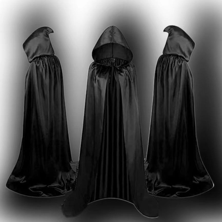 Cape d'Halloween pour enfants, cape de sorcier, cape à capuche, manteau noir, décoration de fête