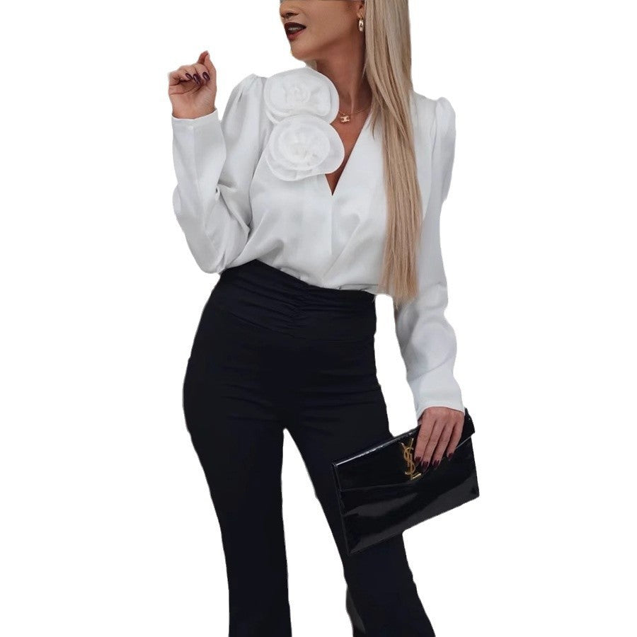 Haut à manches longues en satin